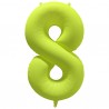 NEON Zahlenballon    8  neon-gelb