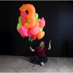NEON Stern Ballon         rot