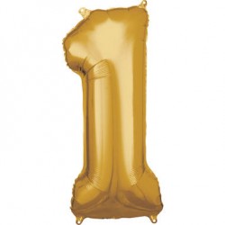 Zahlenballon "1" Gold 86 cm...