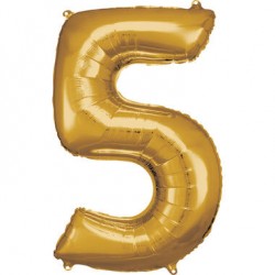 Zahlenballon "5" Gold 86 cm...