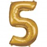 Zahlenballon "5" Gold 86 cm    Folienballon