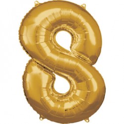 Zahlenballon "8" Gold 86 cm...