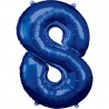 Zahlenballon "8" Blau 86 cm    Folienballon