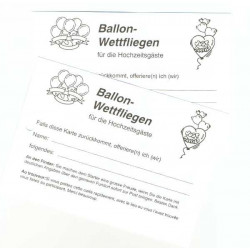 Ballon-Wettflugkarten Hochzeit mit Adress-Eindruck