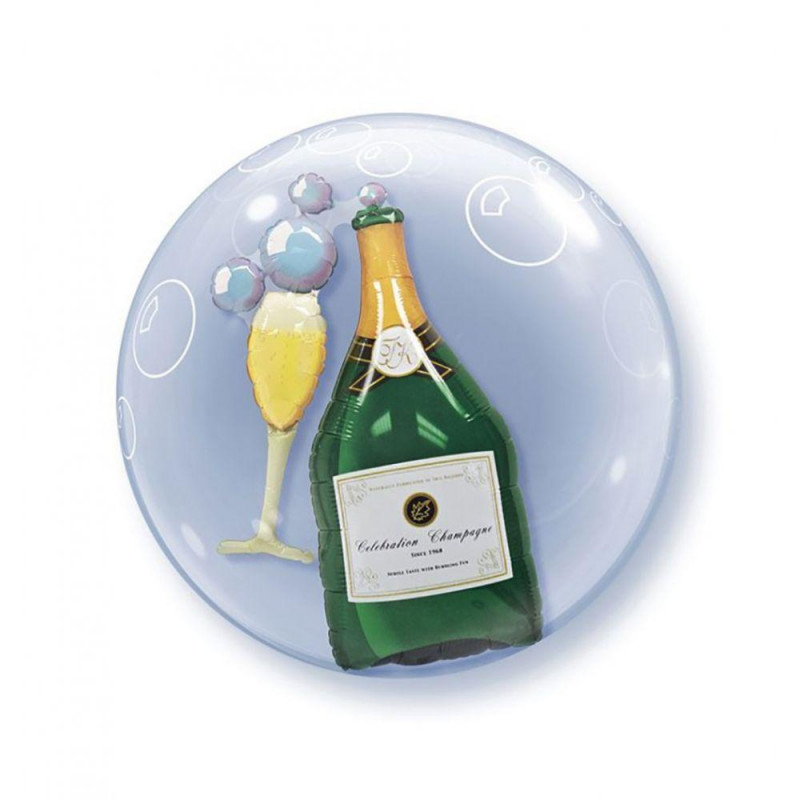 Folien-Ballon Champagner in Kugel
