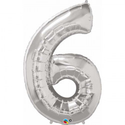 Zahlenballon "6" in diversen Farben