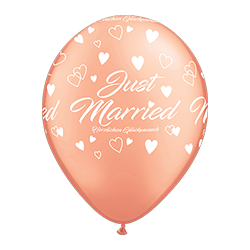 Just Married Rose Gold   28 cm ø Qualatex