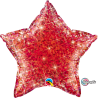 Folien-Ballon Stern Holographic rot