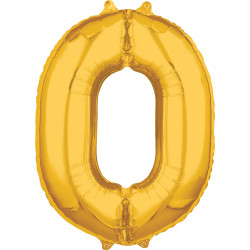 Zahlenballon "0"  gold