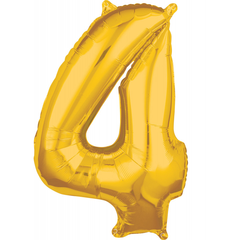 Zahlenballon "4"  gold