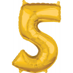 Zahlenballon "5"  gold