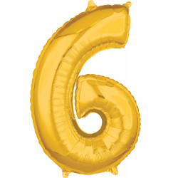Zahlenballon "6"  gold
