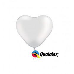 Herzballons Qualatex 15 cm ø 50 Stück weiss