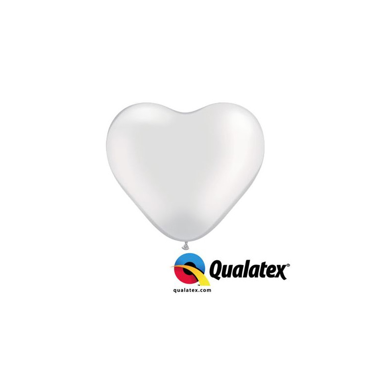 Herzballons Qualatex 15 cm ø 50 Stück weiss