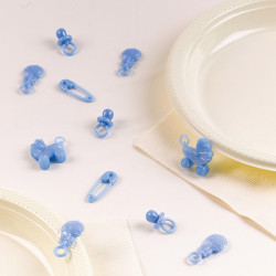 25 Mini-Tischdekorationen Baby Boy Plastik