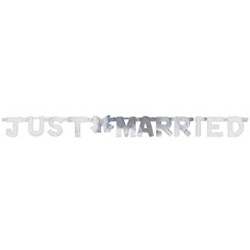 Partykette Just Married silber