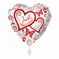 Herzen Just Married Folienballon