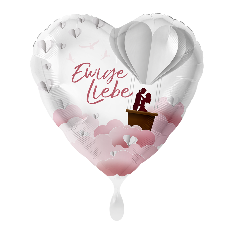 Ewige Liebe mit Heissluftballon Folienballon