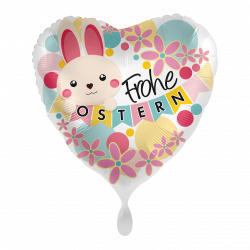 Folien-Ballon Frohe Ostern Osterhäschen 43 cm