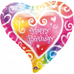 Happy Birthday Herz Folienballon