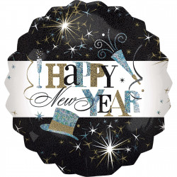 Happy New Year  "Hologram" Folienballon