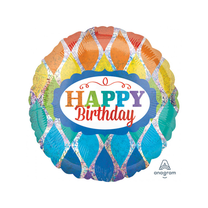 Folien-Ballon Happy Birthday "Holographic Folien-Ballon Happy Birthday "Holographic
