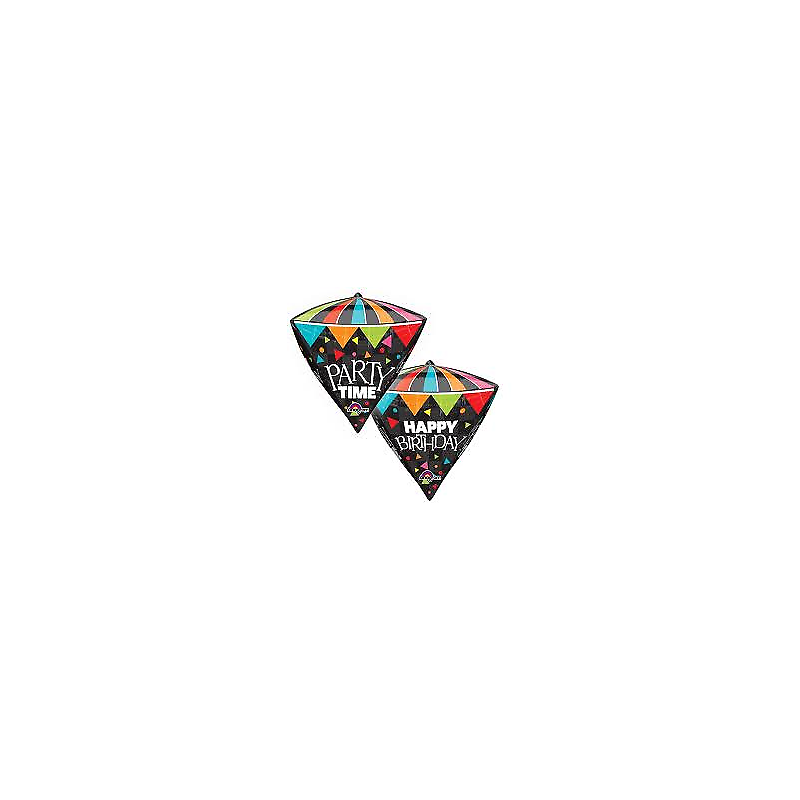 Happy Birthday Diamantform Folienballon