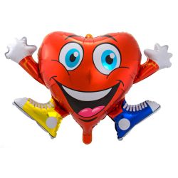 Folien-Ballon Herz mit Gesicht