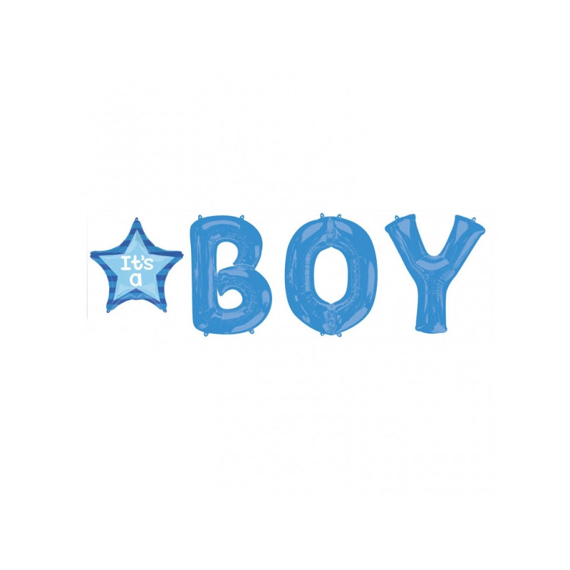 It's a Boy  Stern & Buchstaben einzel Helium gefüllt