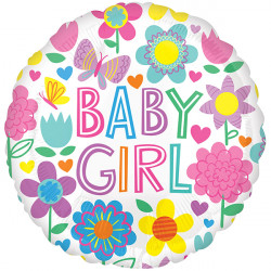 Baby Girl Blumen   Folienballon