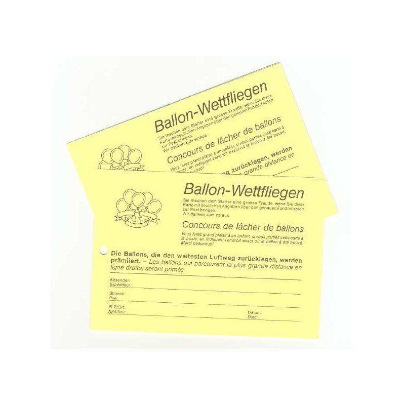 Ballon-Wettflugkarten