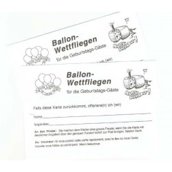 Ballon-Wettflugkarten Geburtstag mit Adress-Eindruck