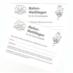 Ballon-Wettflugkarten Hochzeit ohne Eindruck