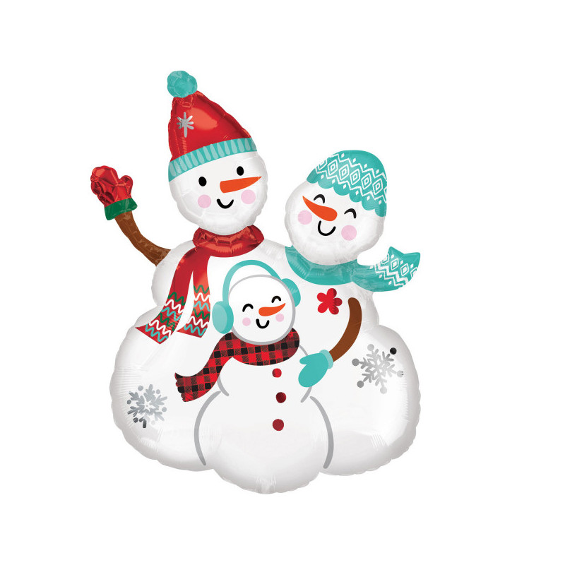 Schneemann Familie Folienballon