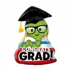 Congrats Grad Wurm Folien-Ballon