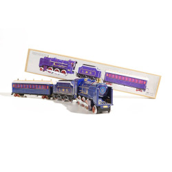 Dampflok mit Tender und Personenwagen Blech-Spielware