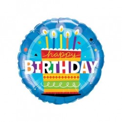 Birthday Cake Blue  Folienballon