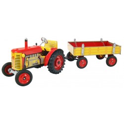 Traktor ZETOR mit dem Anhänger-Metall Felgen  Blechspielware