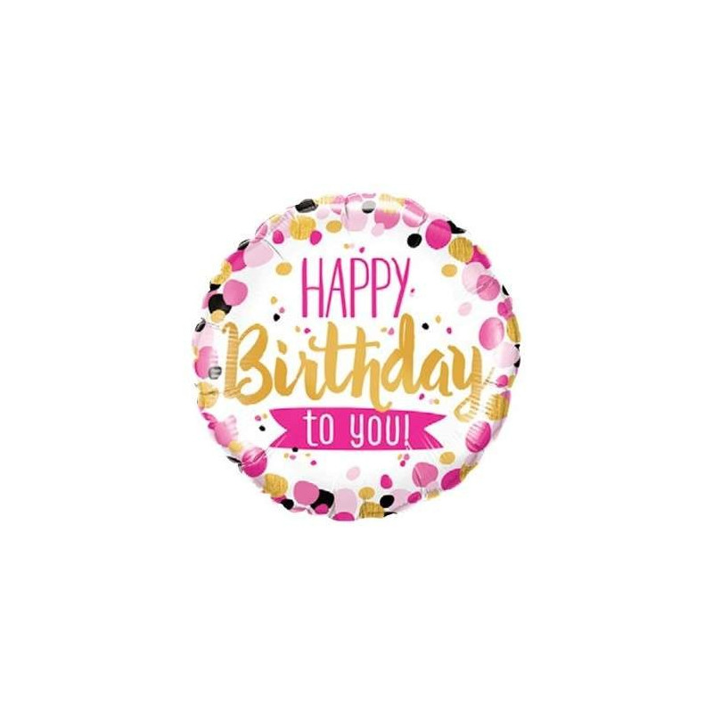 Happy Birthday To You Pink und Gold Folienballon