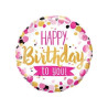 Happy Birthday To You Pink und Gold Folienballon