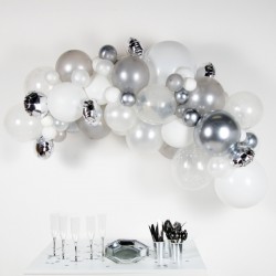 DIY Ballongirlande Silber 66 Ballons 4 m