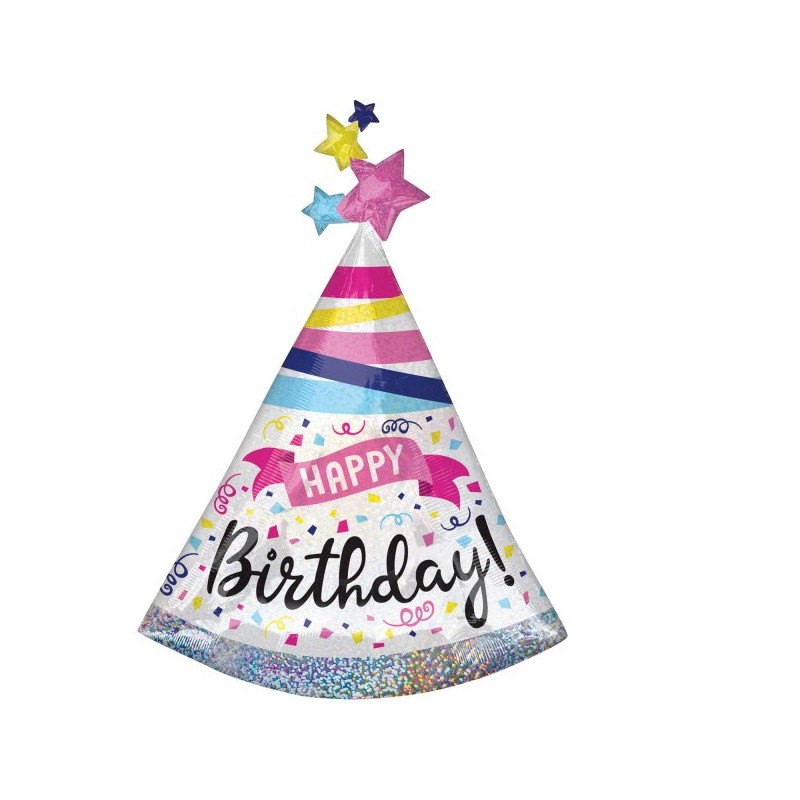 Holographic Happy Birthday Folienballon
