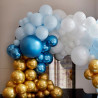 Balloon Arch  Large - Blues & Gold Chrome