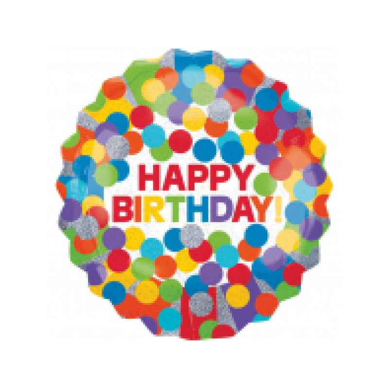 Primary Rainbow Birthday Jumbo Folienballon