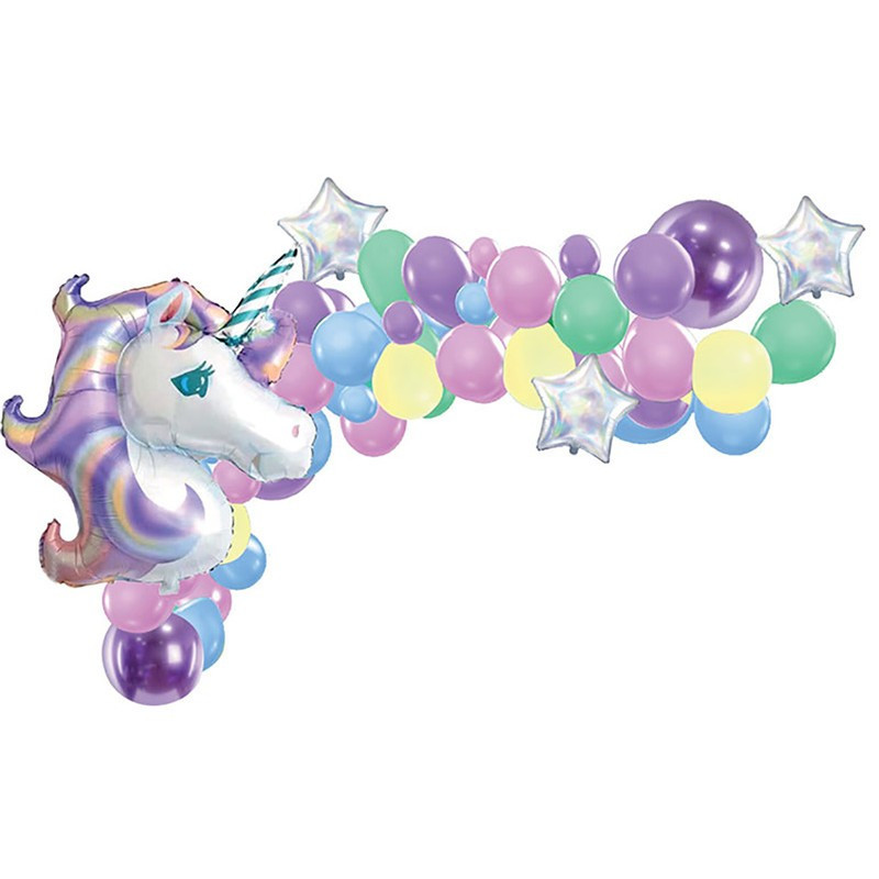 Ballongirlande Einhorn 50 Ballons &n Zubehör