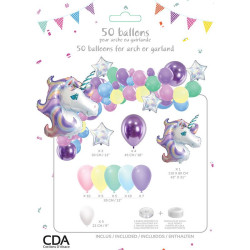 Ballongirlande Einhorn 50 Ballons &n Zubehör